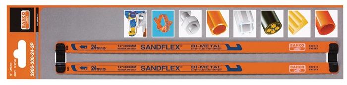 Metallsägeblatt Sandflex® Länge 300 mm Zähne per Zoll 24 1-seitig Bimetall 2 Stück / Karte BAHCO