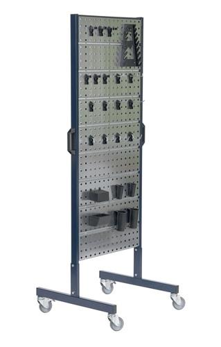 Doppelstativ m.6 Lochplatten beiseitig m.Werkzeughaken z.bestücken