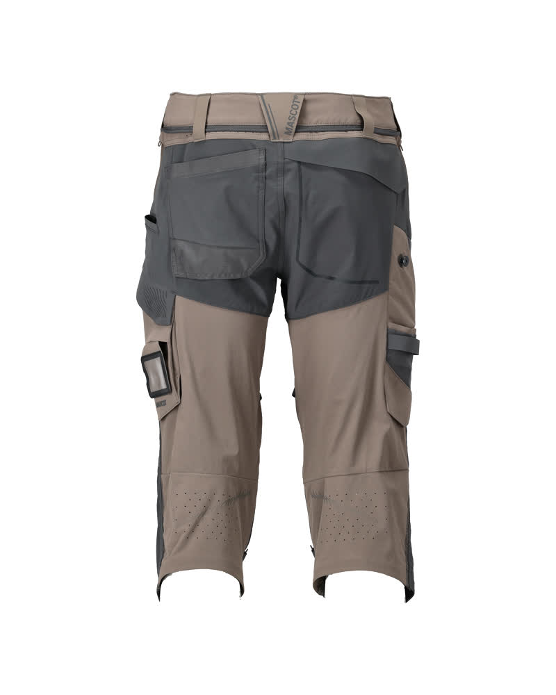Dreiviertel-Hose mit Knietaschen CUSTOMIZED Dunkel Sandbeige/Anthrazitgrau C64