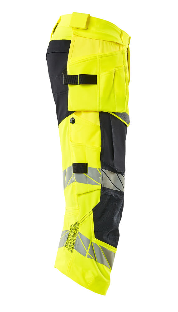 Dreiviertel-Hose mit Hängetaschen ACCELERATE SAFE Hi-vis Gelb/Schwarzblau C48