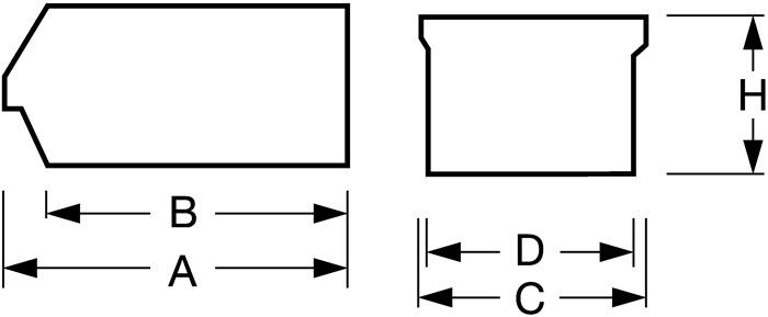 Sichtlagerkasten 130 mm 10 kg 2,6 l SB4 PE-Regenerat 130 mm 230 mm 150 mm 200 mm 150 mm 140 mm grau