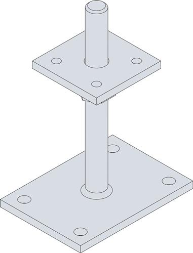 Stützenfuß PPB80G-R 80x80x8mm STA verz.z.Schr.