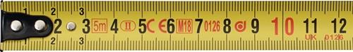 Taschenrollbandmaß L.8m B.25mm mm/cm EG II Ku.CR PROMAT