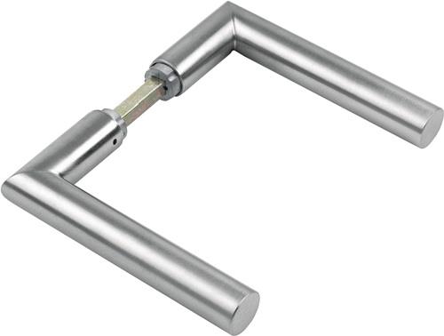 Türdrückerpaar Ams.1400 Alu.F1 o.Rosetten 4-KT.8mm HOPPE