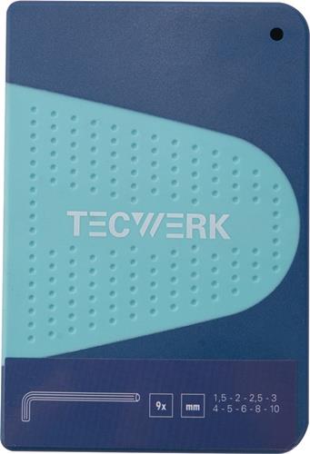 Winkelschraubendrehersatz 9-tlg.Klappkassette SW 1,5-10mm kurz S2-Stahl TECWERK