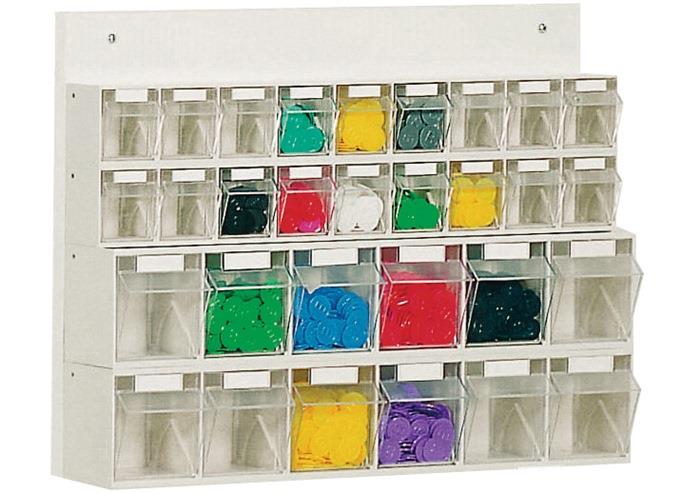 Klarsichtmagazin H410xB600xT108mm 18 x A, 12 x B Kunststoff weiß LOCKWEILER