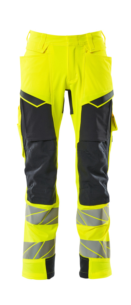Hose mit Knietaschen ACCELERATE SAFE Hi-vis Gelb/Schwarzblau 90C48