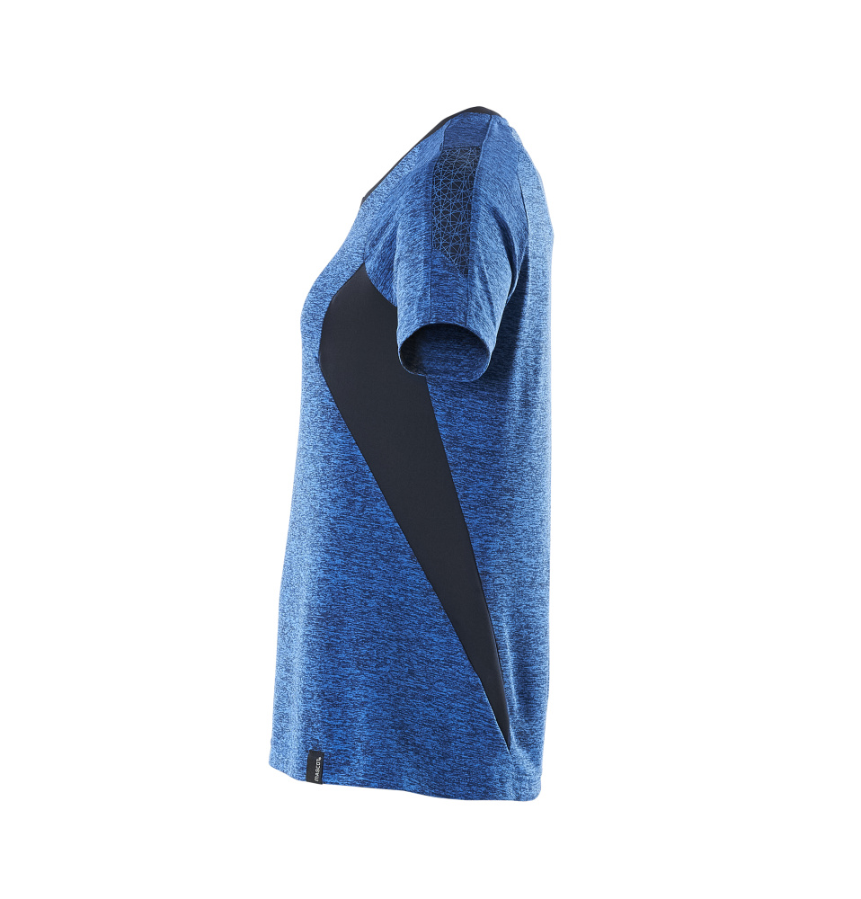 Damen-Passform T-Shirt ACCELERATE Azurblau meliert/Schwarzblau 2XLONE