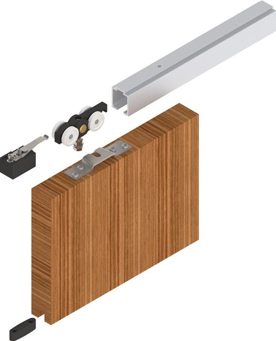 Schiebetürsystem 140 140 kg Holztüren ab 30 mm Komplettset HELM