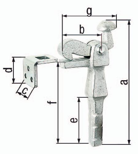 Torfeststeller Grauguss verzinkt 6,5 mm GAH