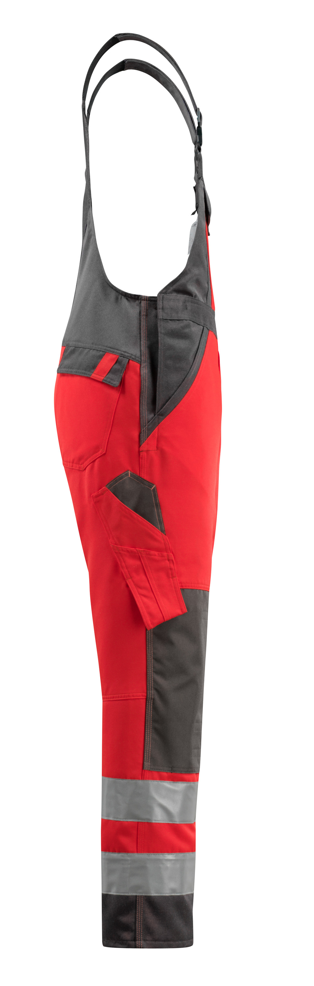 Latzhose mit Knietaschen SAFE LIGHT Hi-vis Rot/Dunkelanthrazit 82C62