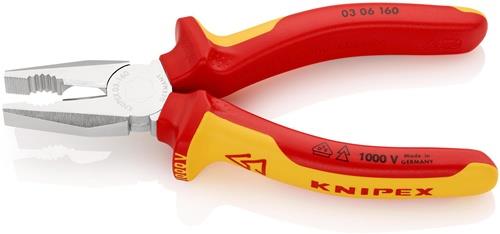 Kombizange L.160mm Mehrkomp.-Hüllen verchr.VDE KNIPEX
