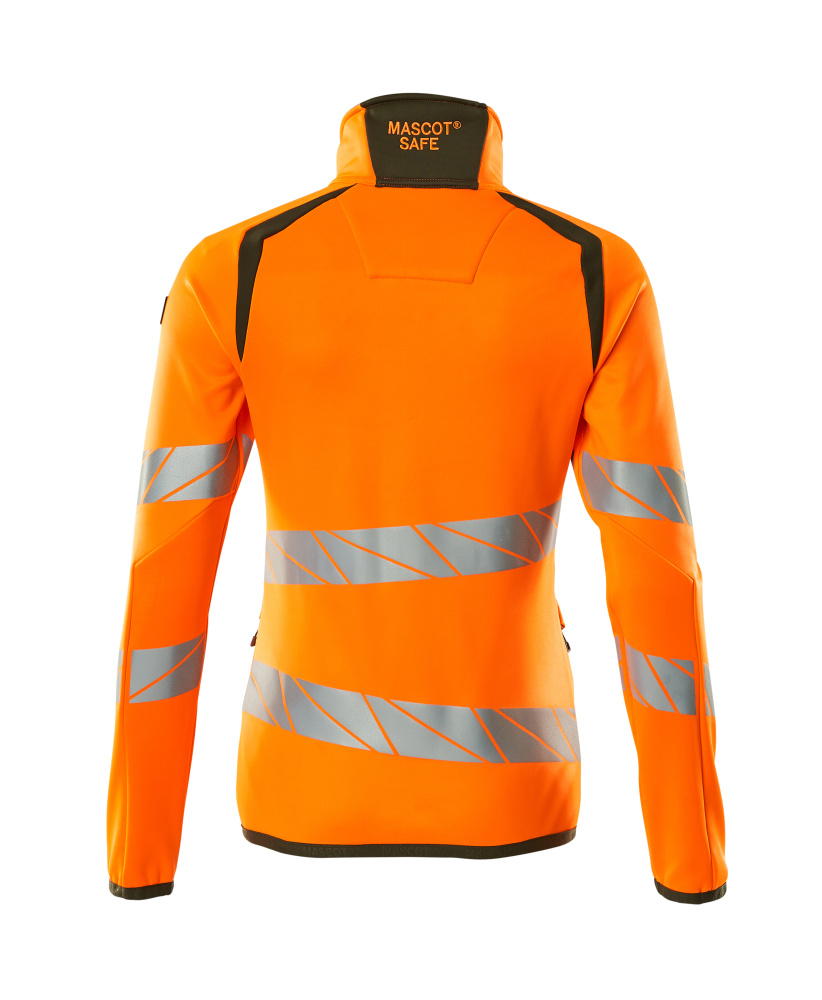 Damen-Passform Fleecejacke ACCELERATE SAFE Hi-vis Orange/Moosgrün L