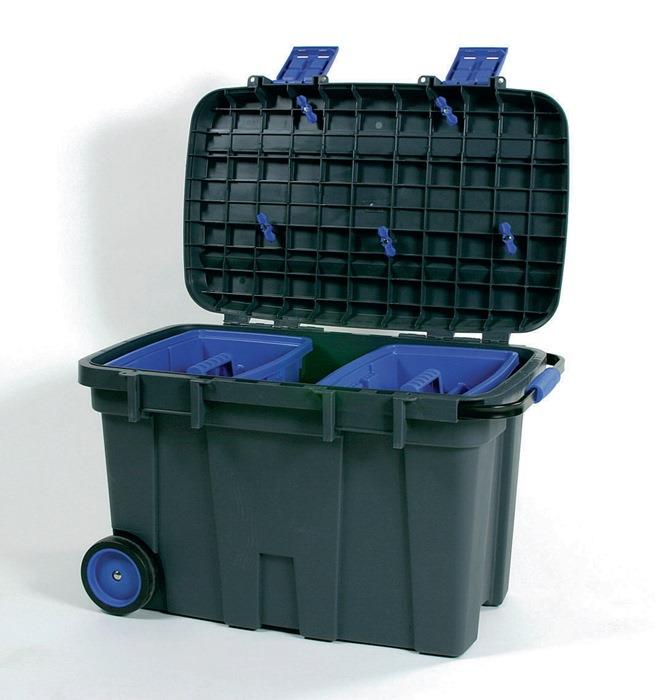 Werkzeugkiste Toolchest 100 B.775xT.472xH.493mm m.2Räder u.a.Ziehgriff a.PP Vol. 100l m.2 Werkzeugträgern RAACO