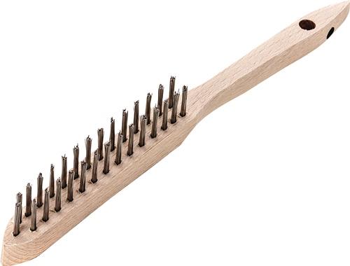 Handbürste L.290mm 0,35mm Stahldraht Besatz-L.140mm 2-reihig 12 LESSMANN