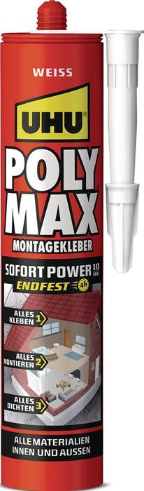 Kleb- und Dichtstoff POLY MAX 10 SEK SOFORT POWER weiß 440 g Kartusche UHU