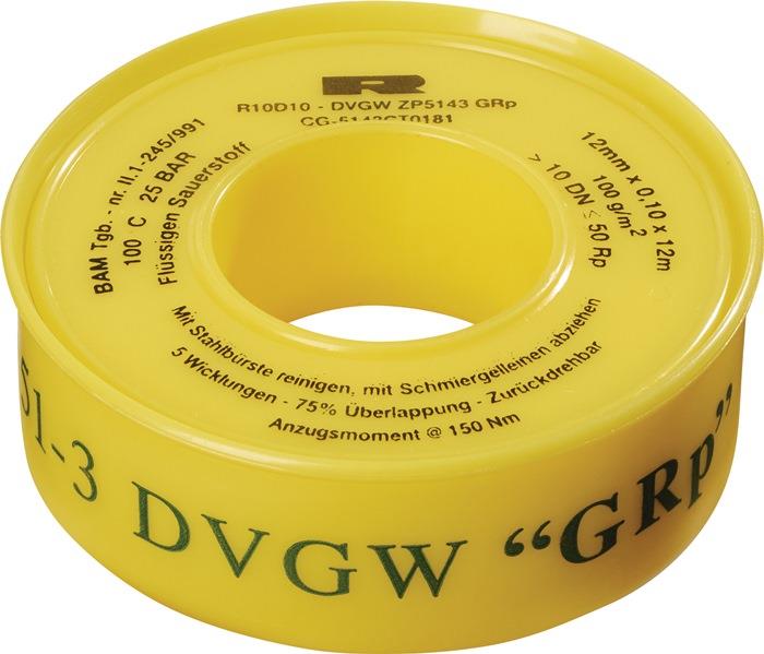 PTFE Dichtband L12 m B12 mm D0,1 mm Rolle GRp