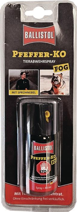 Tierabwehrspray PFEFFER-KO FOG 40 ml mit Gürtelclip Spraydose BALLISTOL