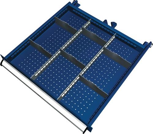 Schubladenunterteilungsmaterial Front-H.100-125mm 2 Längs-/6 Querteiler