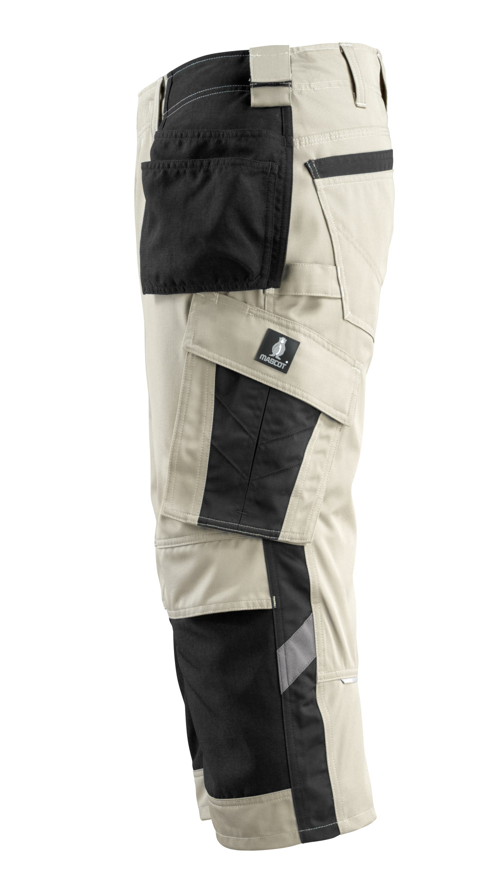 Dreiviertel-Hose mit Hängetaschen UNIQUE Hellkhaki/Schwarz C66