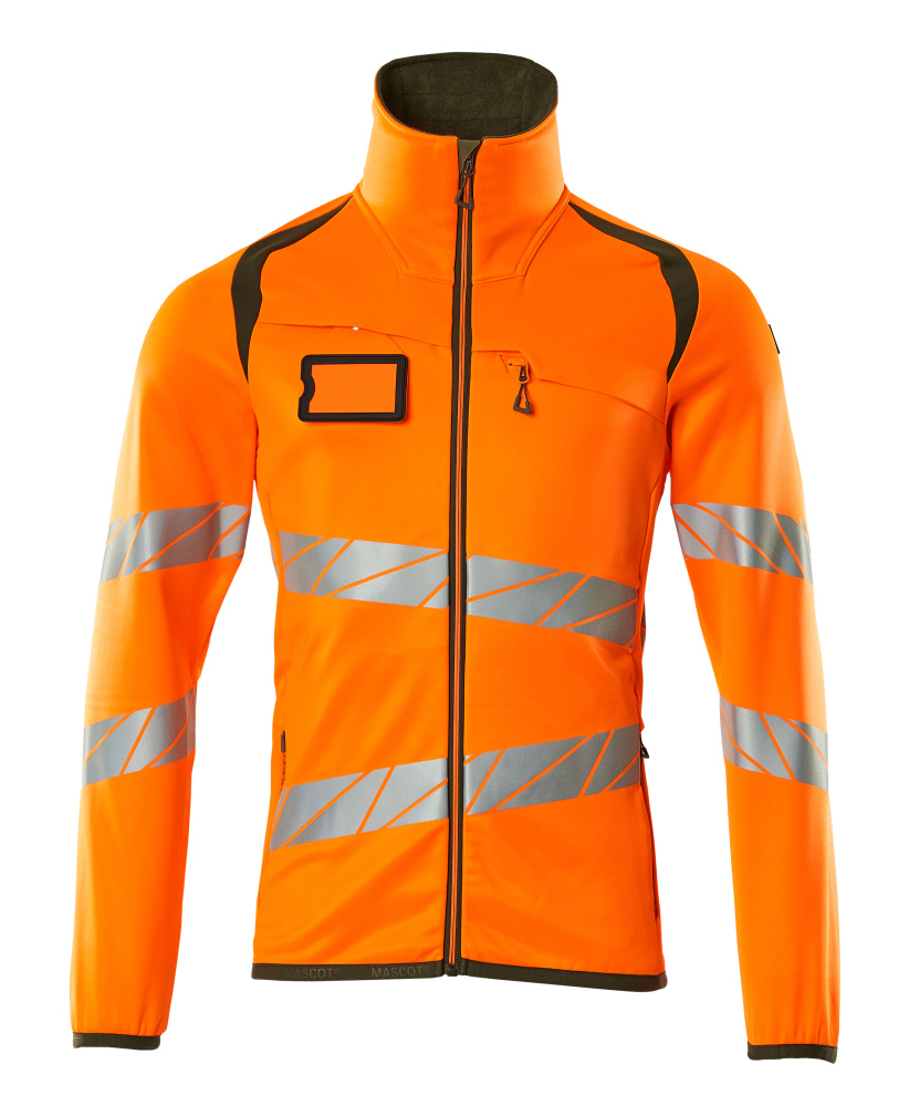 Fleecejacke ACCELERATE SAFE Hi-vis Orange/Moosgrün L