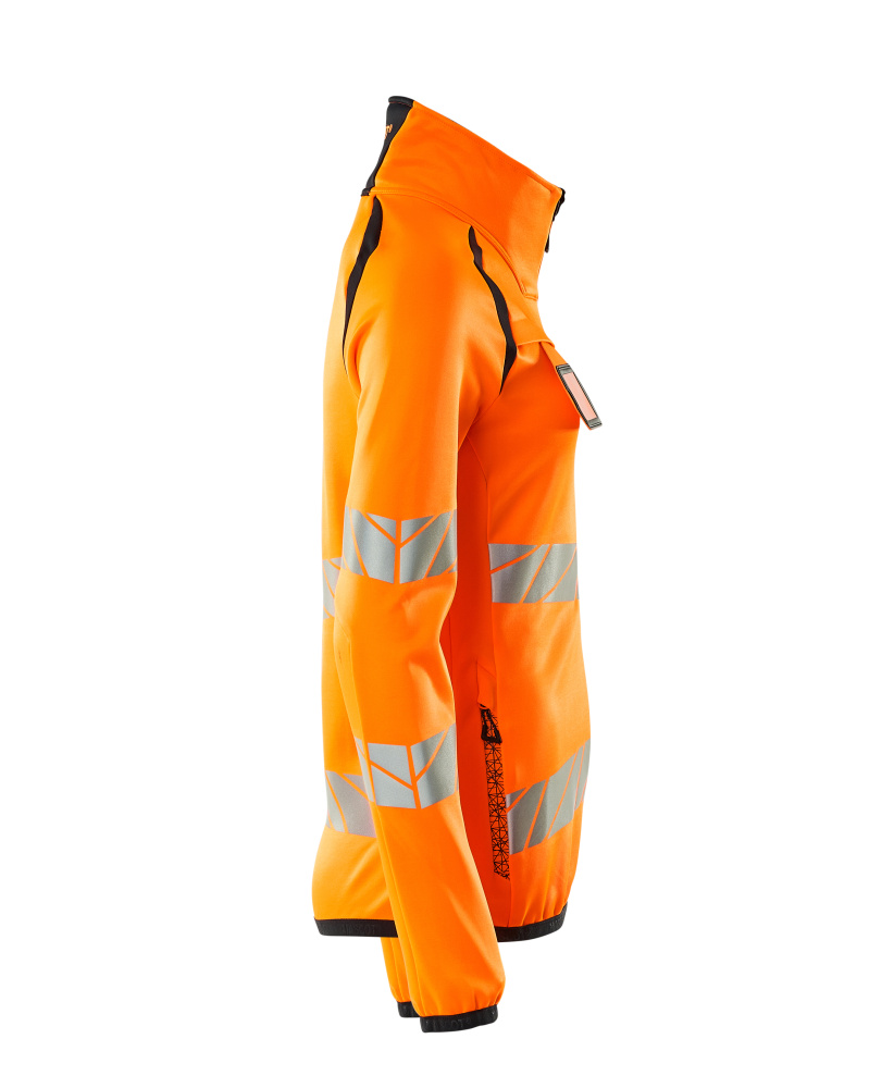 Damen-Passform Fleecejacke ACCELERATE SAFE Hi-vis Orange/Schwarzblau L