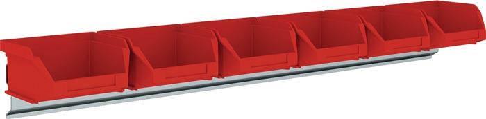 Sichtlagerkastenset mit Sichtlagerkästen 6 x MK5 rot 75 mm 180 mm