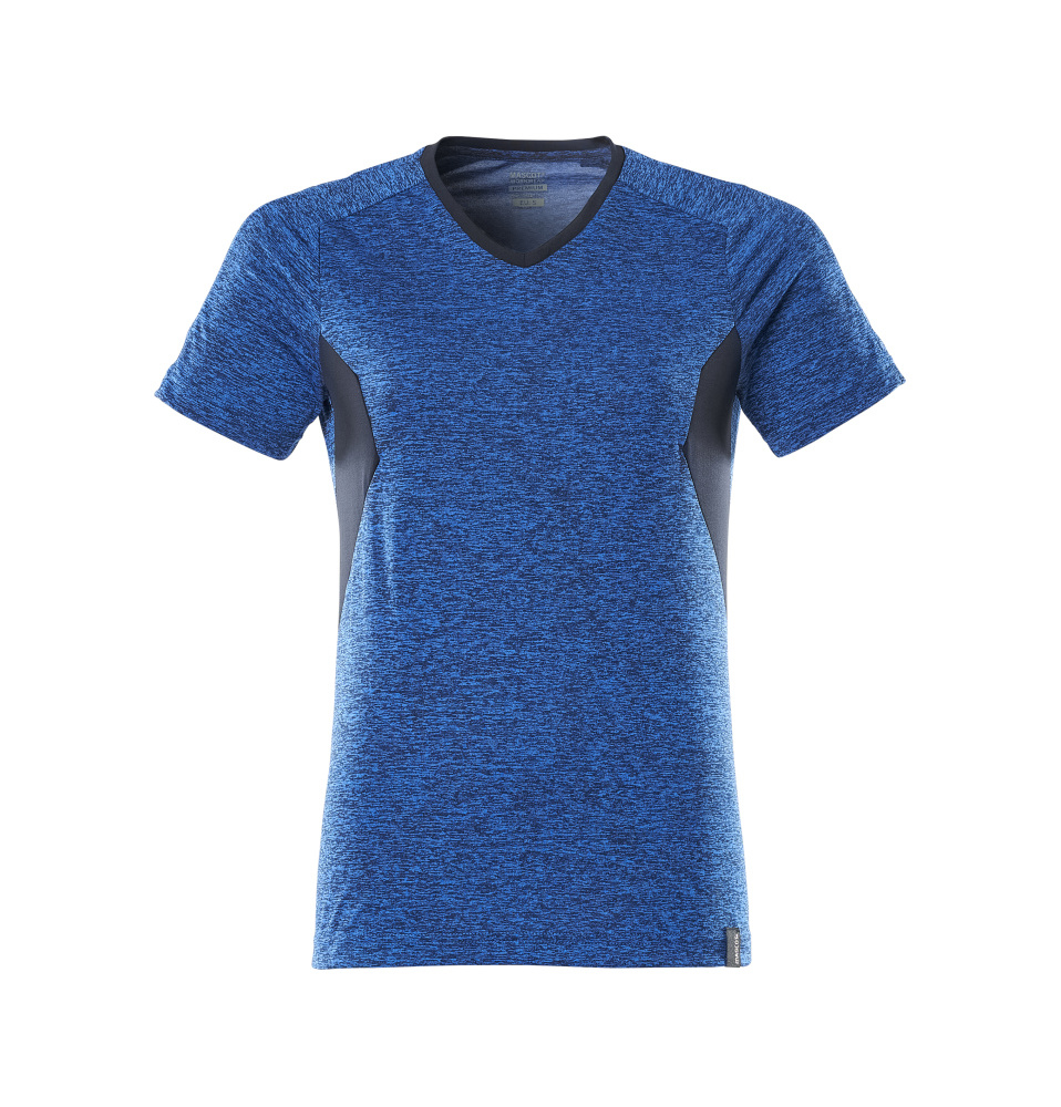 Damen-Passform T-Shirt ACCELERATE Azurblau meliert/Schwarzblau 2XLONE