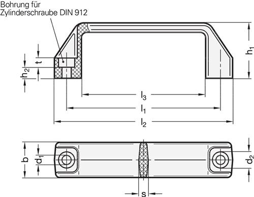 Bügelgriff GN 528 l1 117 ±1mm d1 8,5mm GANTER