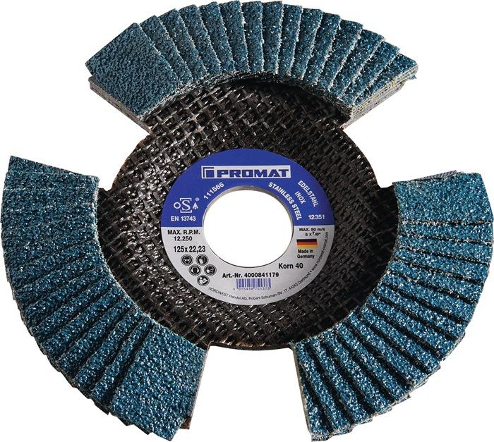 Fächerscheibe INOX/Stahl Zirkonkorund 40