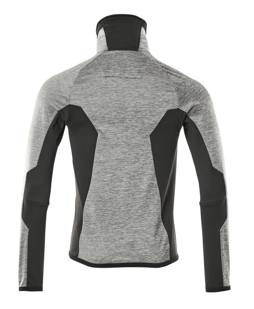 Fleecepullover mit Reißverschluss ADVANCED Grau-meliert/Schwarz L