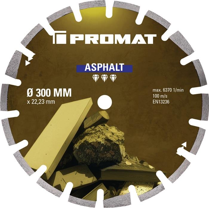 Diamanttrennscheibe ASPHALT Segmentbreite 40 mm 300 mm 3,2 mm 6400 min-¹ 20 mm Trennjäger