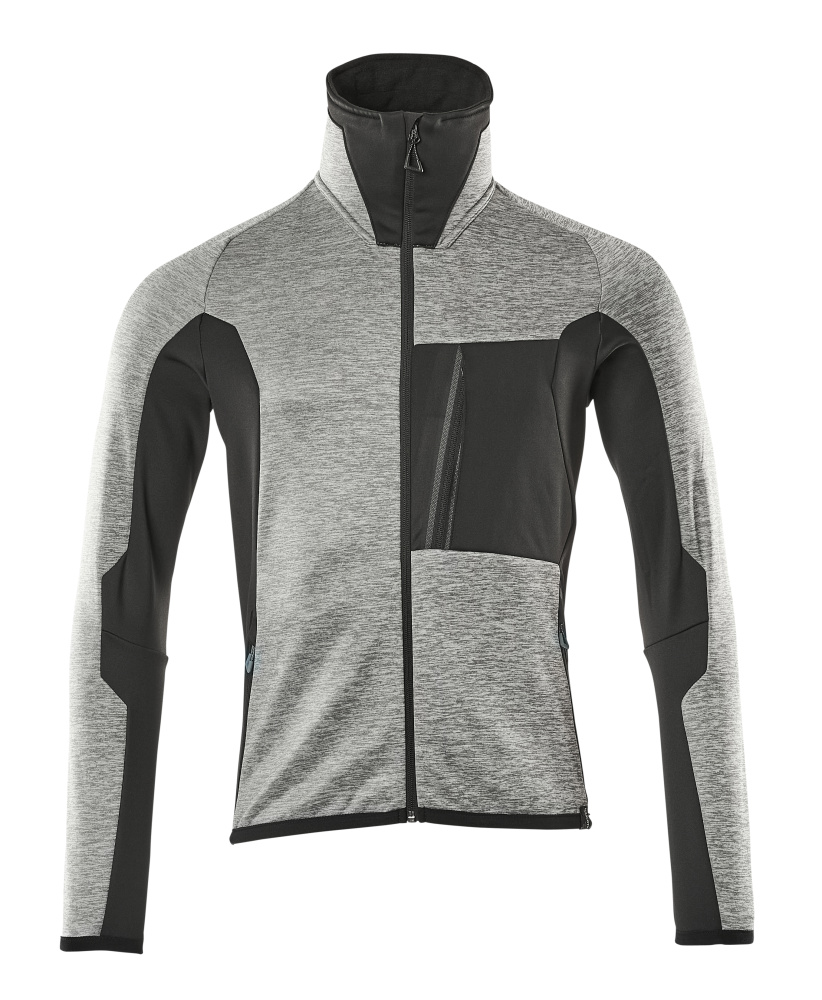Fleecejacke ADVANCED Grau-meliert/Schwarz S
