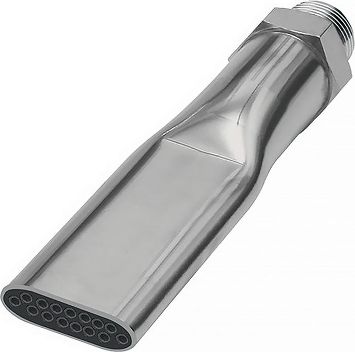 Flachdüse Außengewinde Messing vernickelt Länge 100 mm RIEGLER