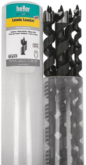 Schlangenbohrersatz 0386 6-teilig Länge 450 mm 12 - 22 mm Drehbox HELLER