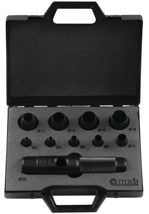 Patentlocheisensatz Kunststoffkoffer 11-teilig