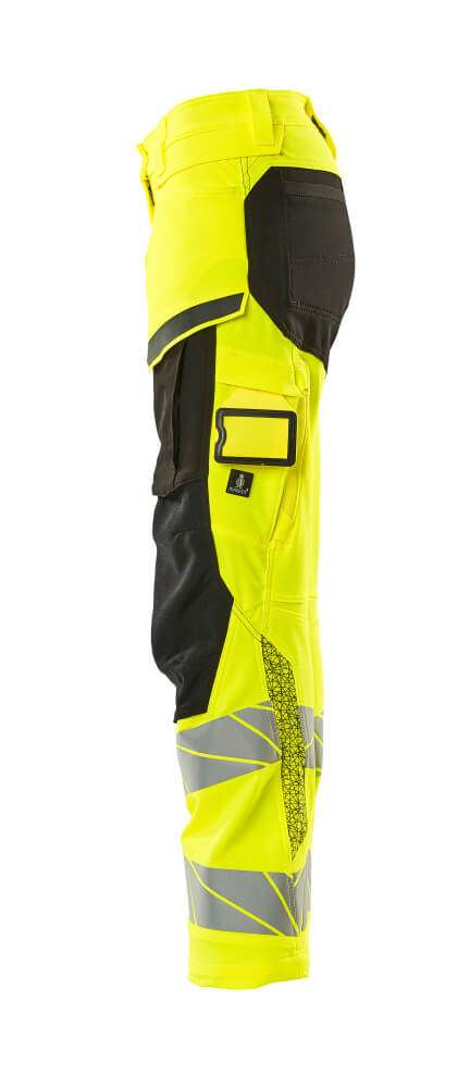 Damen-Passform DIAMOND Hose mit Knietaschen ACCELERATE SAFE Hi-vis Gelb/Schwarz 82C50