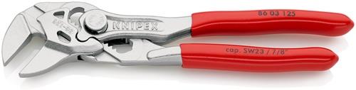 Zangenschlüssel L.125mm Spann-W.23mm verchr.Ku.-Überzug KNIPEX