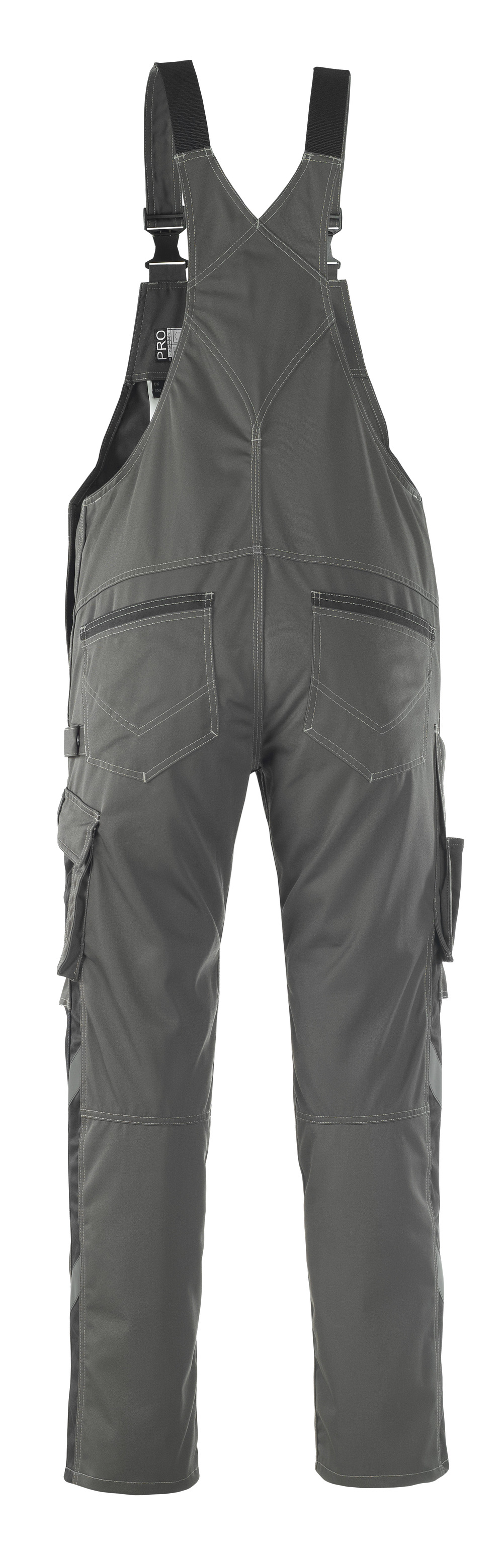 Latzhose mit Knietaschen UNIQUE Dunkelanthrazit/Schwarz 76C48