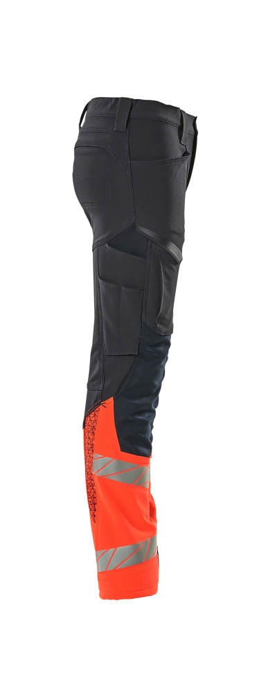 Hose für Kinder ACCELERATE SAFE Schwarzblau/Hi-vis Rot 116