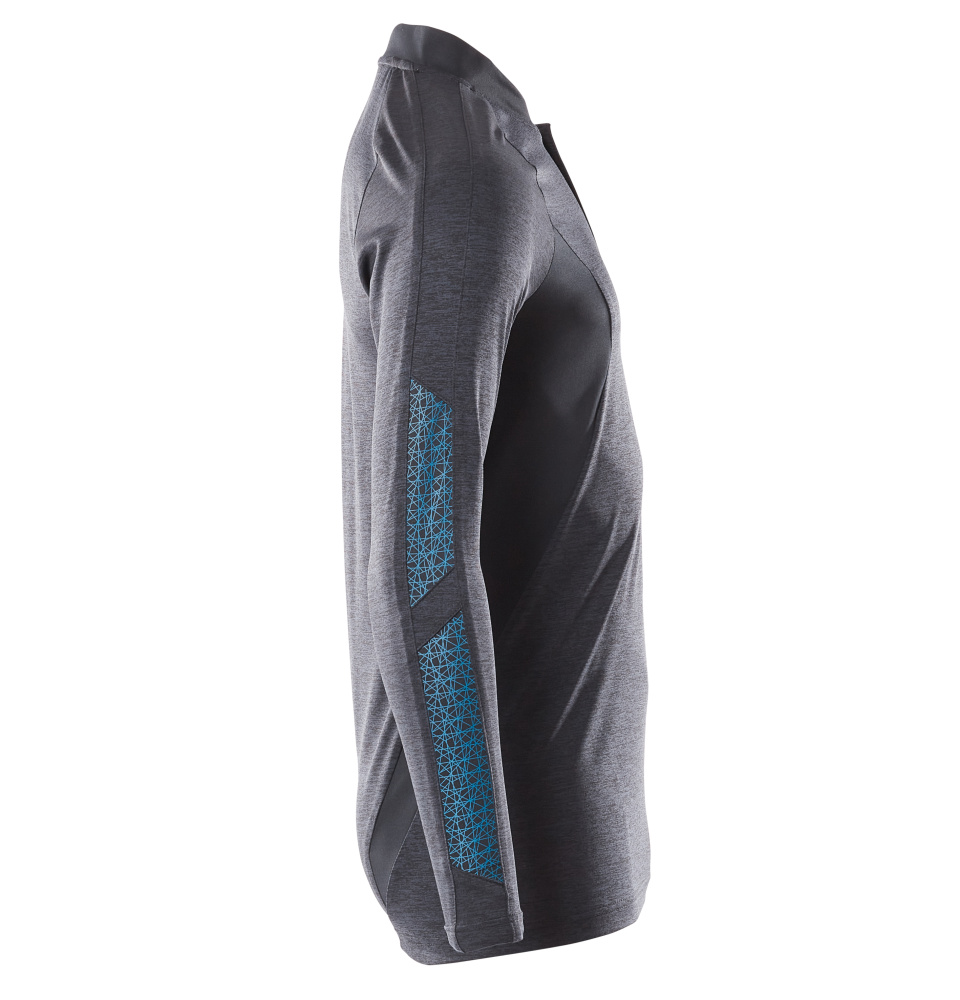 Polo-Shirt, Langarm ACCELERATE Schwarzblau meliert 2XLONE