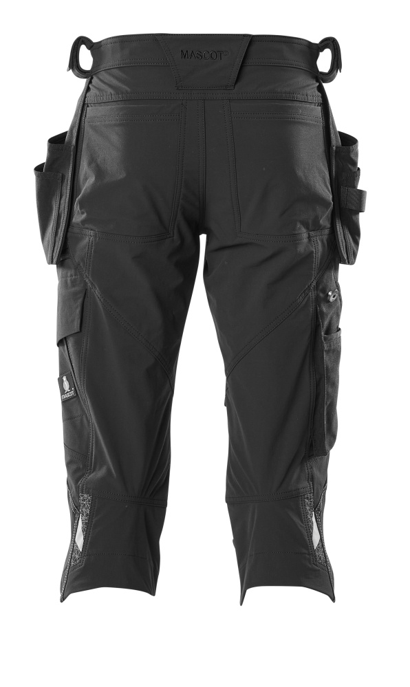 Dreiviertel-Hose mit Hängetaschen ACCELERATE Schwarz C44