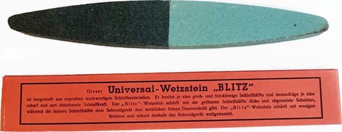 Wetzstein Blitz L230xB33xH13mm Quarz-Sandstein grob + fein Faltschachtel ESW