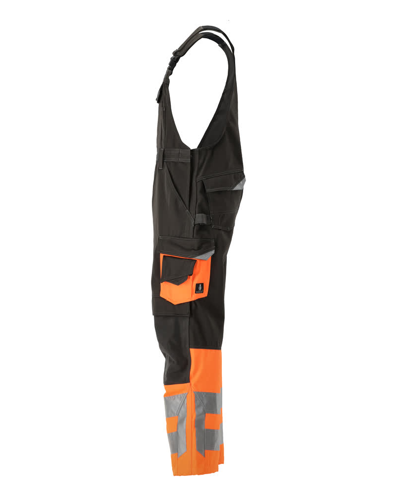 Latzhose mit Knietaschen SAFE SUPREME Dunkelanthrazit/Hi-vis Orange 76C46