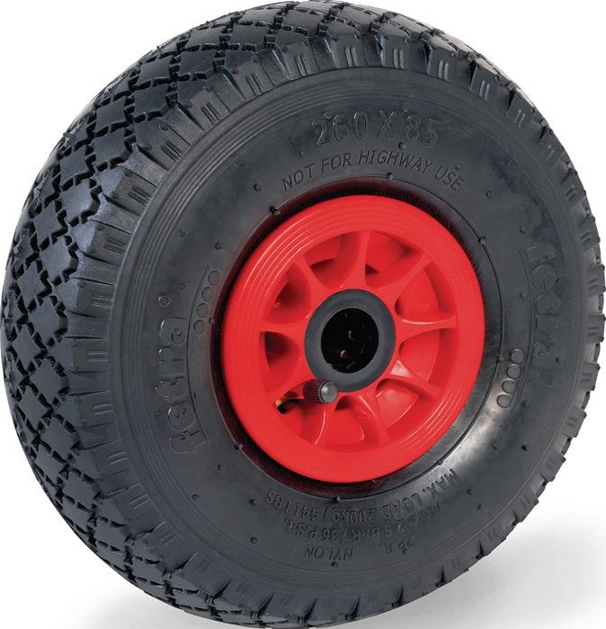 Luftrad 70107 Rad-Ø 260 mm Tragfähigkeit 200 kg Ersatzrad Block 2 PR Rollenlager FETRA