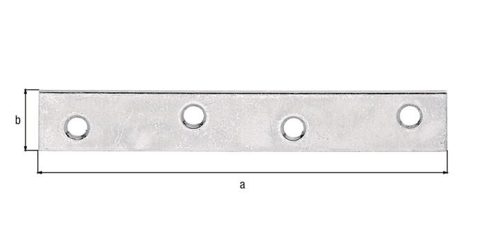 Flachverbinder sendzimirverzinkt Anzahl Löcher 4 100 mm 15 mm 4,5 mm