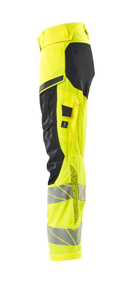 Damen-Passform DIAMOND Hose mit Knietaschen ACCELERATE SAFE Hi-vis Gelb/Schwarzblau 82C50