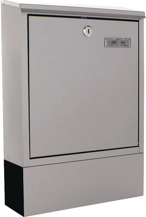 Briefkasten Libro Höhe 435 mm Breite 300 mm Tiefe 100 mm grau Edelstahl DIN C4 ROTTNER