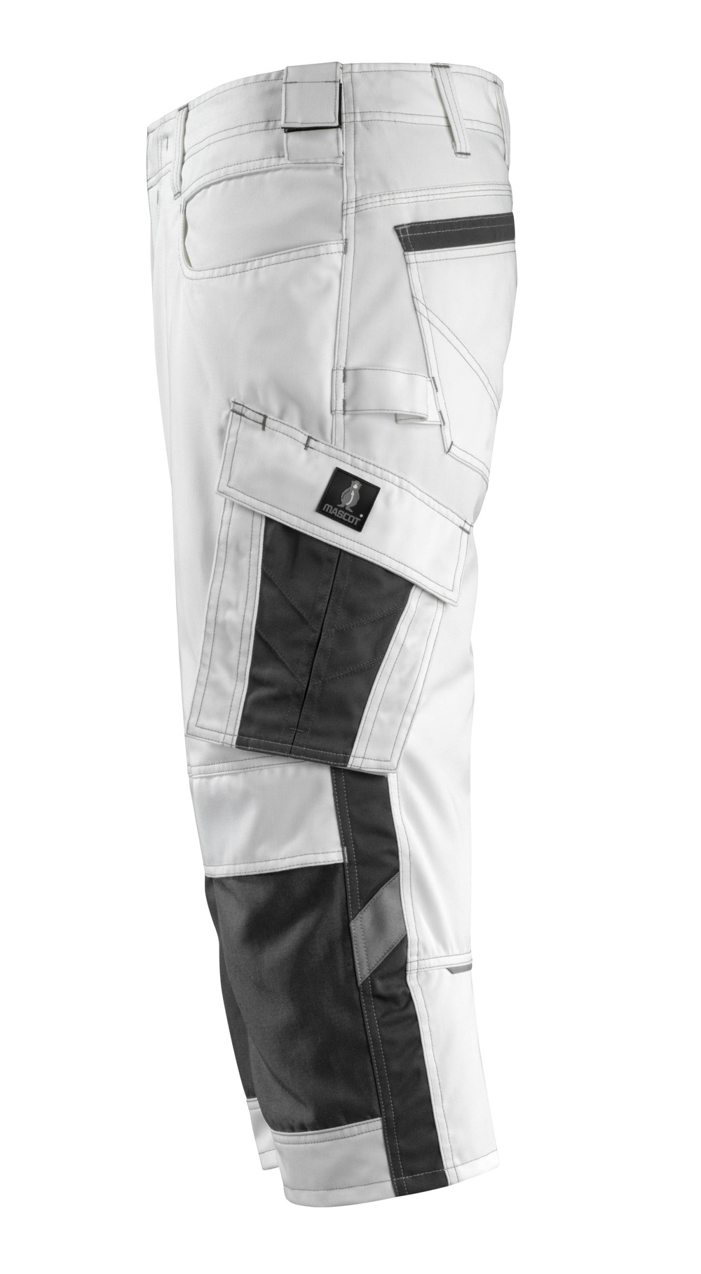 Dreiviertel-Hose mit Knietaschen UNIQUE Weiß/Dunkelanthrazit C47