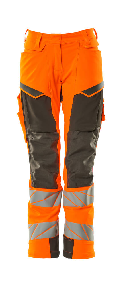 Damen-Passform DIAMOND Hose mit Knietaschen ACCELERATE SAFE Hi-vis Orange/Dunkelanthrazit 82C50